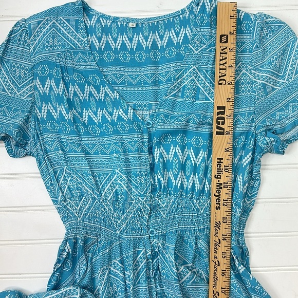 Powder blue button front maxi dress - Picture 9 of 13